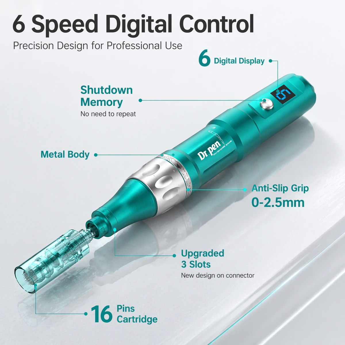 Dr pen A6S Caneta profissional de microagulhamento sem fio