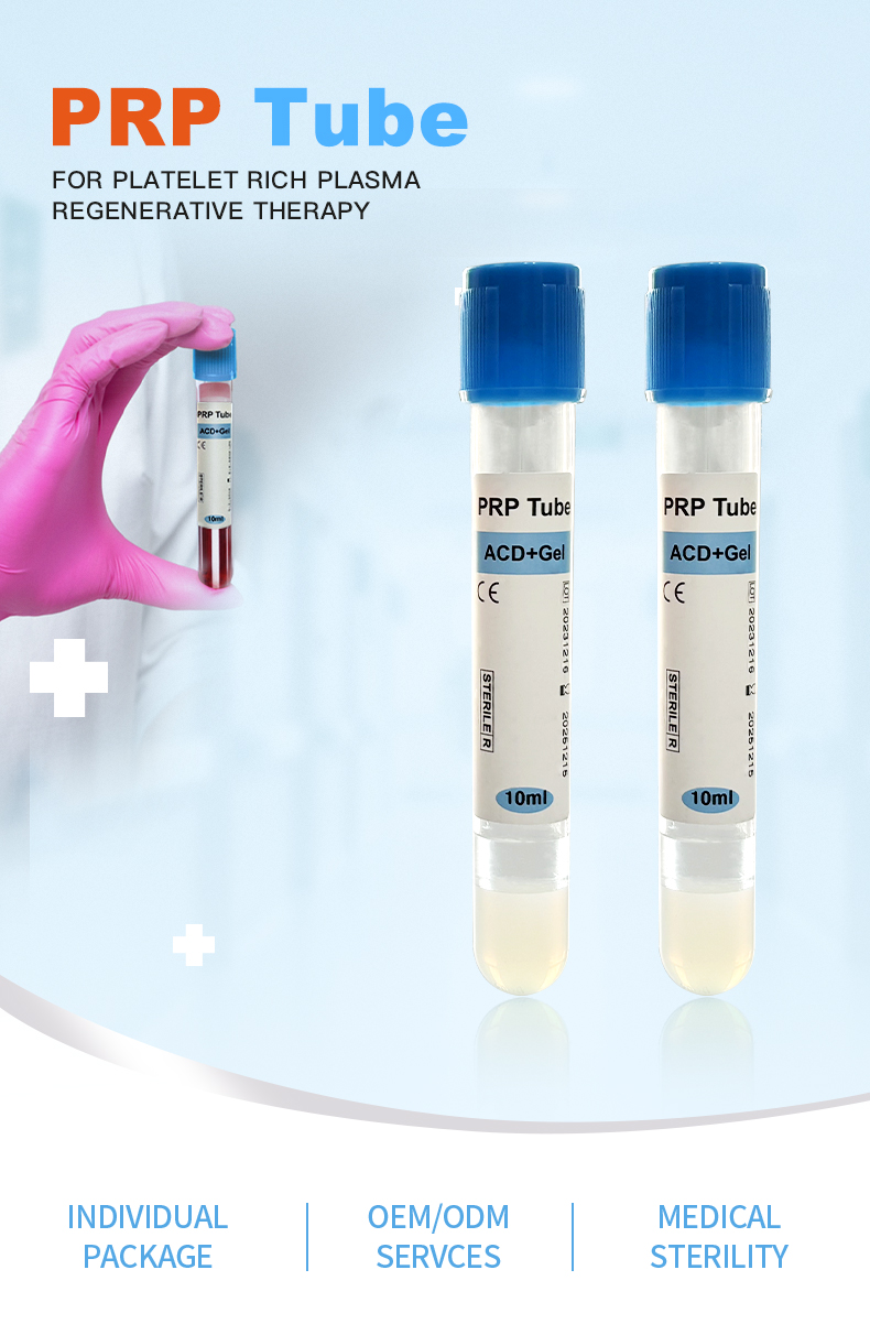 Pacote individual de TUBO de gel PRP ACD de 10ml
