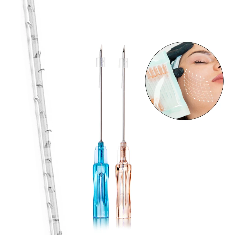 Linha farpada de levantamento facial forte da linha da roda denteada 3D de PLLA para a linha V da cl