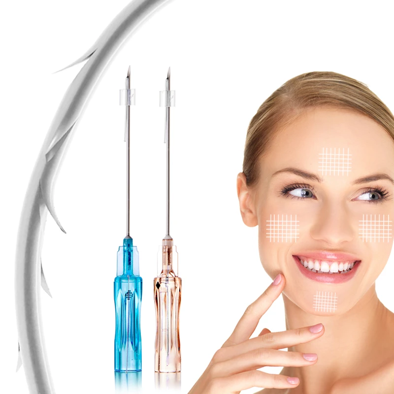 Linha farpada de levantamento facial forte da linha da roda denteada 3D de PLLA para a linha V da cl