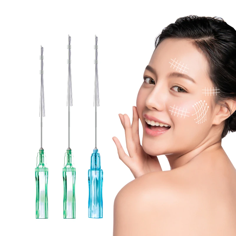 EO m&eacute;dico esterilizou o rejuvenescimento da pele do pesco&ccedil;o da cara da linha de PLLA multi & restaur