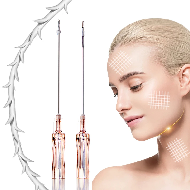 Linha farpada bidirecional PLLA COG 6D Max SMAS Lifting V-line Face Contour Premium Thread