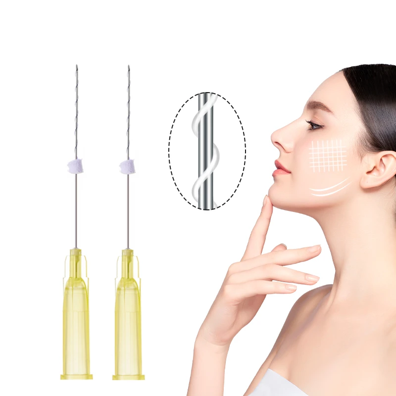Tratamento antienvelhecimento facial esterilizado EO m&eacute;dico da linha de parafuso de PLLA mono