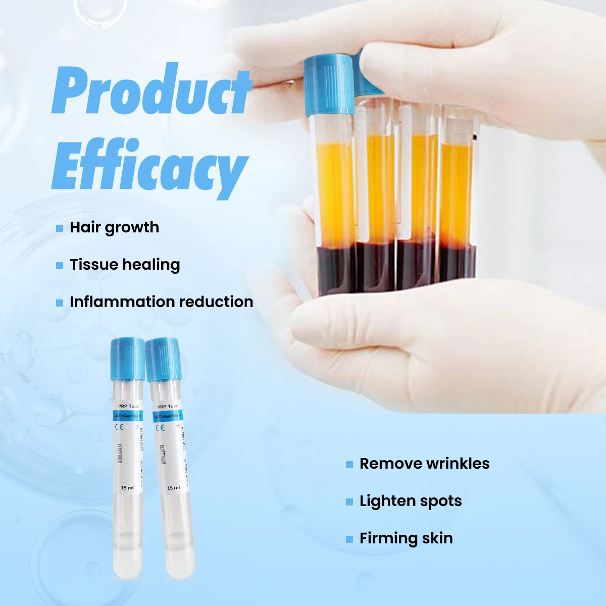Tubo PRP de biotina em gel ACD