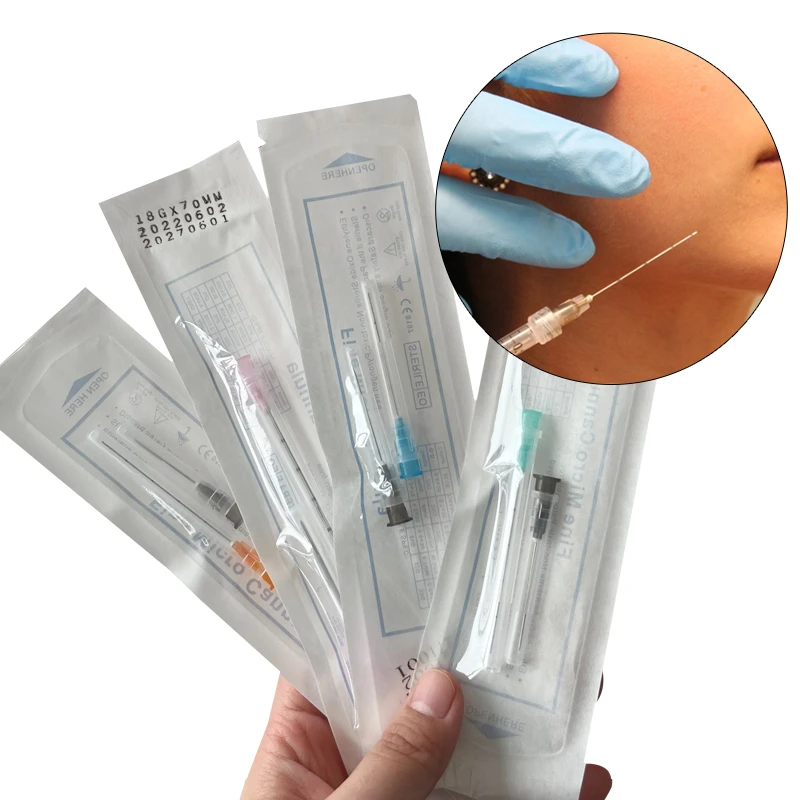 C&acirc;nula est&eacute;ril de ponta romba com n&uacute;mero completo do modelo