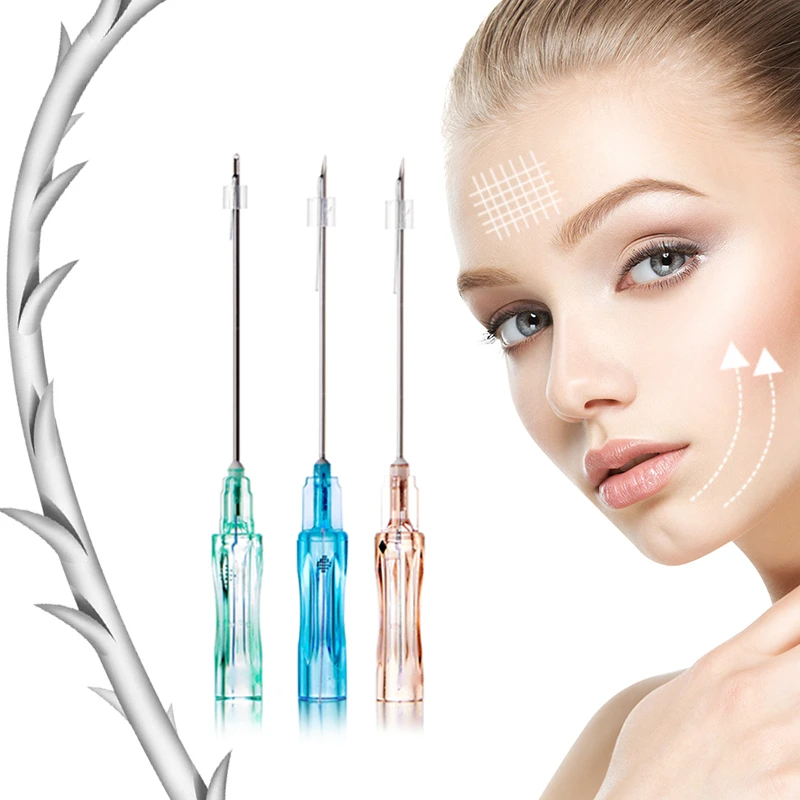 Linha farpada de levantamento facial forte da linha da roda denteada 3D de PLLA para a linha V da cl