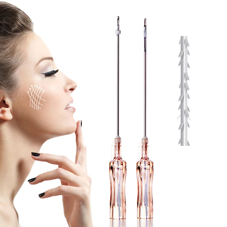 Linha farpada bidirecional PLLA COG 6D Max SMAS Lifting V-line Face Contour Premium Thread